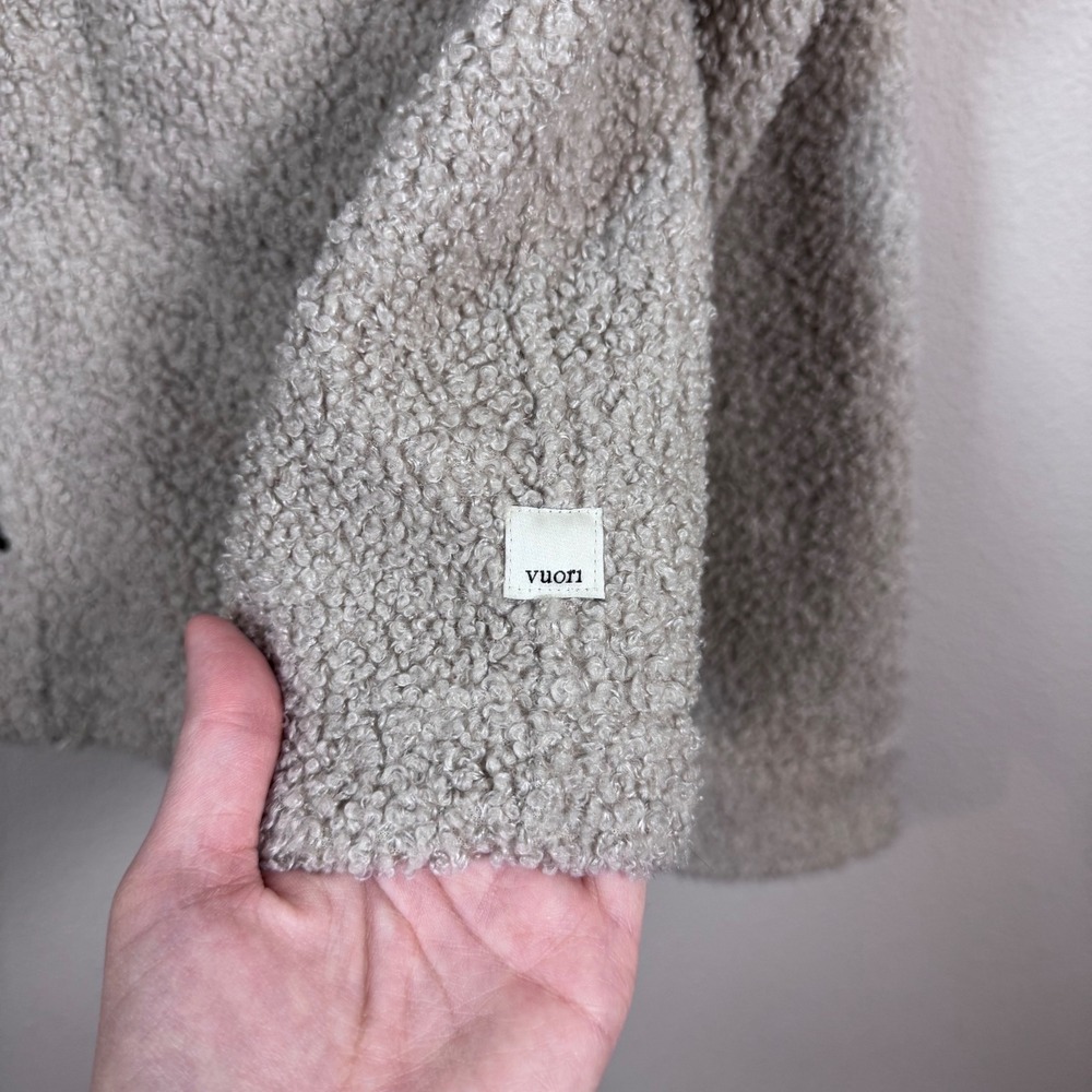 Vuori Sycamore Oversized Short Cozy Sherpa Jacket Shacket Dark Salt Women's S - Picture 3 of 9